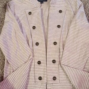 Tommy Hilfiger Cream Striped Cape Jacket